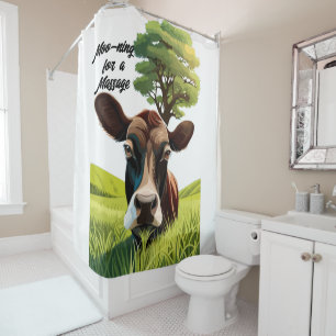 Moo-ning for a Massage Shower Curtain