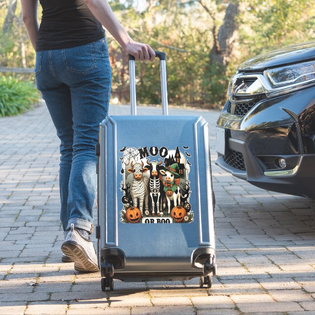 Moo or Boo Halloween Cow (Suitcase Insitu)