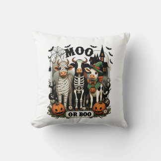 Moo or Boo Halloween Cow Cushion