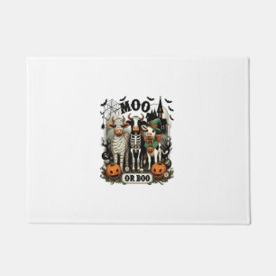 Moo or Boo Halloween Cow Doormat