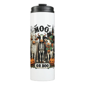 Moo or Boo Halloween Cow Thermal Tumbler