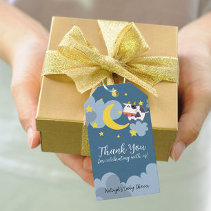 Moo Over the Moon Baby Shower Invitation Gift Tags