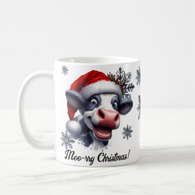 Moo-rry Christmas Mug (Left)