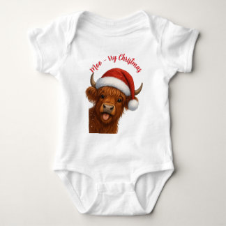 Moo-rry ChristmasT-Shirt Baby Bodysuit