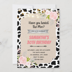 Moo theme adult invitation