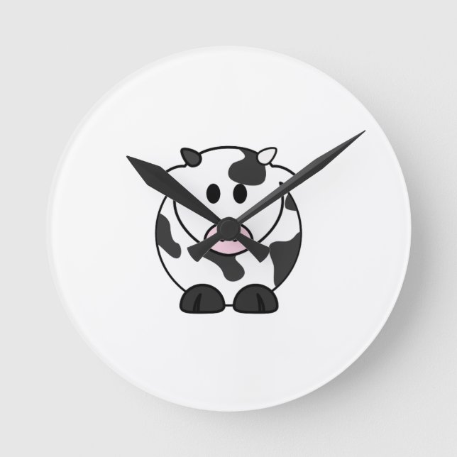 Moo Time – Cute Cow Wall Clock (Front)