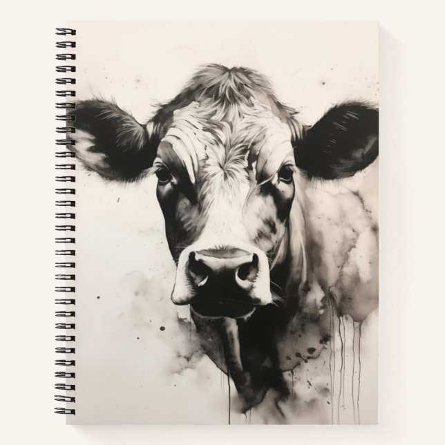 Moo-tivational Cow Spiral Notebook (Front)