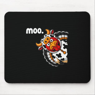 Moo Turkey Cow Costume Fall Thanksgiving Men Women Mouse Pad