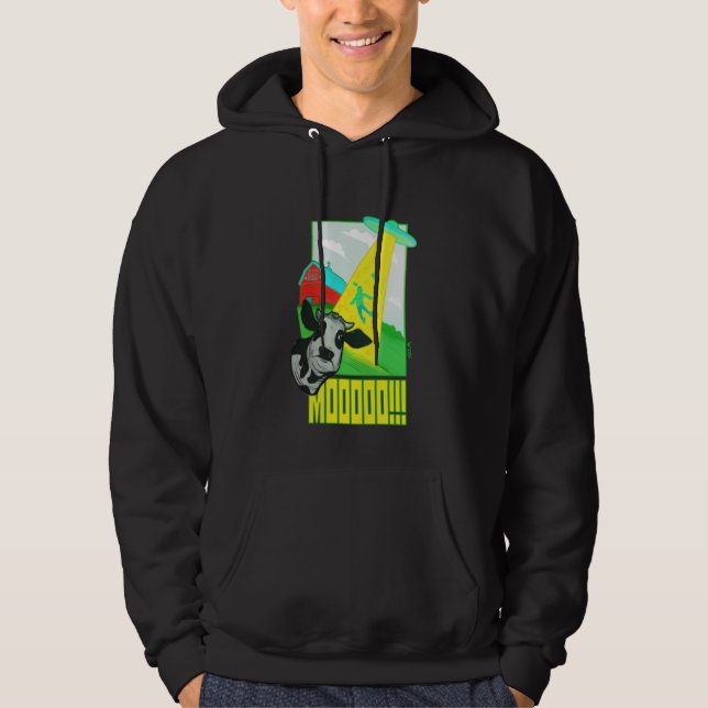 Moo UFO Funny Joke Hoodie (Front)