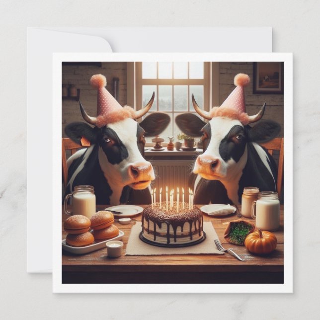 Moo - ve over! Cow birthday, farm birthday invite (Front)