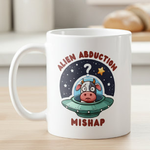 Moo-ved by Mistake: Confused Cow Abduction Coffee Mug