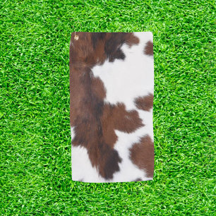 Moo-velous  Brown Cow Print Golf Balls Towel