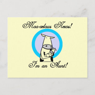 Moo-velous New Aunt Tshirts and Gifts Postcard