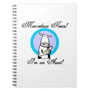 Moo-velous News I'm an Aunt T-shirts and Gifts Notebook