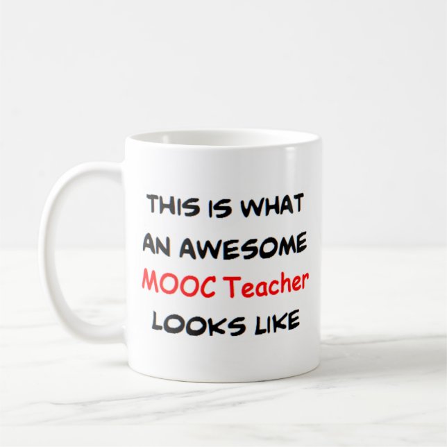 mooc teacher, awesome coffee mug (Left)