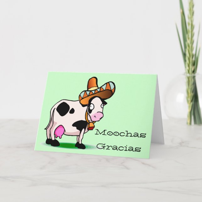 Moochas Gracias Cow Thank you Card (Front)