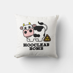 Mooclear Bomb Funny Cow Pun Cushion