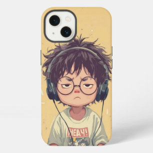 Mood: Bored Boy with Headphones Case