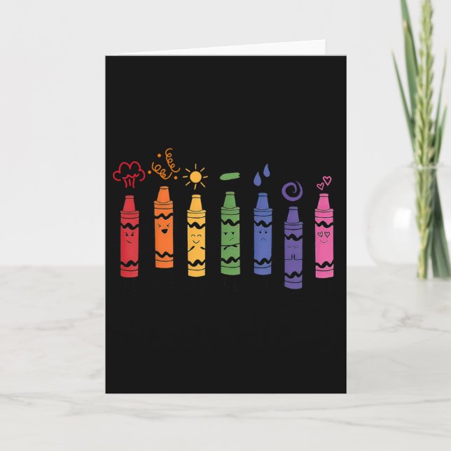 Mood Colour Crayons Teacher  Card (Front)