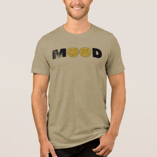 Mood Emoji Graphic T-Shirt | Happy Sad Face Funny Tri-Blend Shirt