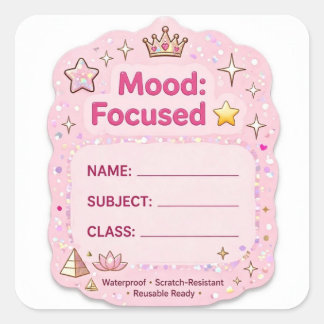 Mood Focused Gold Crown School Label