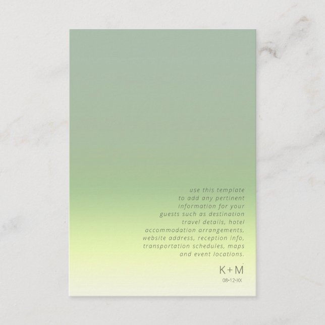 Mood Gradient Wedding Details Spring Meadow ID741 Enclosure Card (Front)
