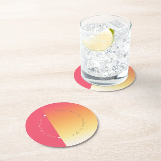 Mood Gradient Wedding Hot Summer ID741 Round Paper Coaster (Insitu)