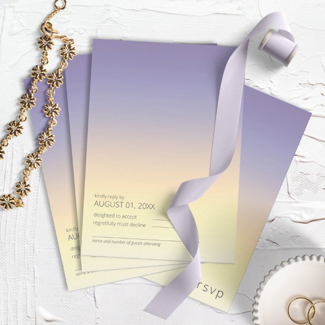Mood Gradient Wedding Indigo Sunset ID741 RSVP Card (Creator Uploaded)