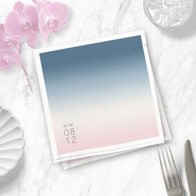 Mood Gradient Wedding Prussian Sky ID741 Napkin (Creator Uploaded)
