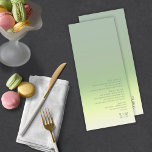 Mood Gradient Wedding Spring Meadow ID741 Menu<br><div class="desc">The background for the pieces in this minimalist wedding set is an eye-catching gradient of colors from soft sage green through palest yellow to ivory. The wedding menu card shown here features a sleek, modern layout and contemporary sans serif font to add to it's appeal. Easily add your menu selections,...</div>