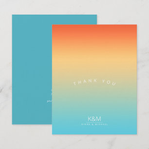Mood Gradient Wedding Thanks Tropical Sky ID741 Thank You Card