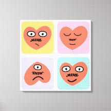 Mood Hearts - Four Different Faces