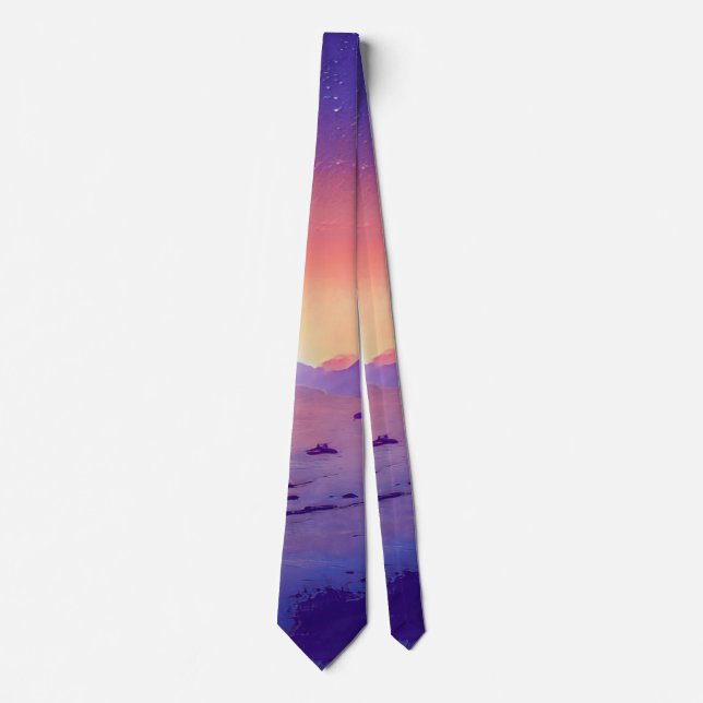 Mood Landscapes 70 Sunset Twilight Neck Tie (Front)