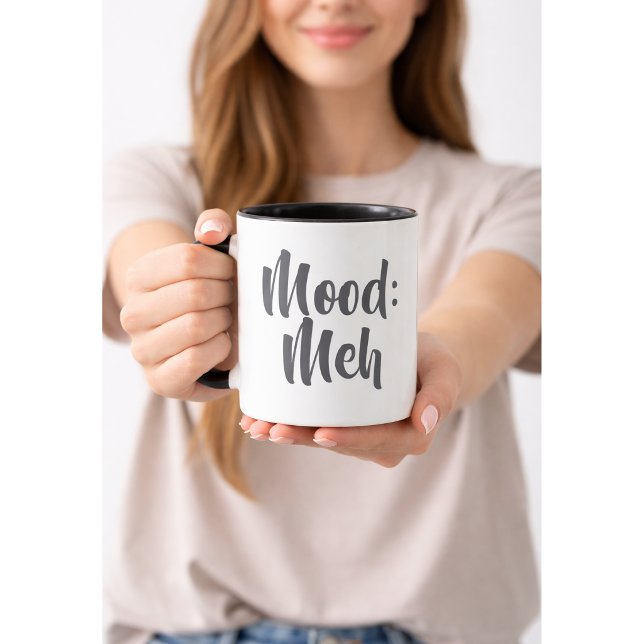 Mood: Meh Minimalist Funny Mug (Creator Uploaded)