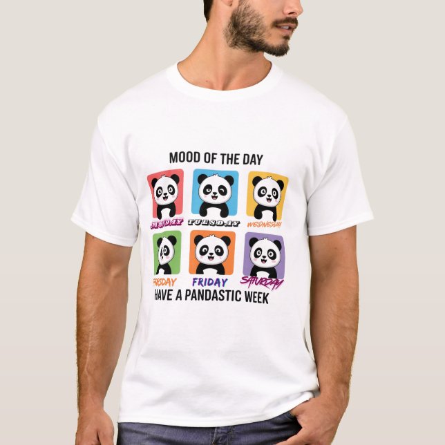 Mood of the Day Cute Panda Illustration | Kawaii W T-Shirt (Front)