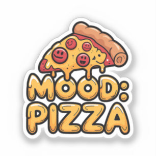 Mood: Pizza - Fun Cartoon Slice with Happy Topping