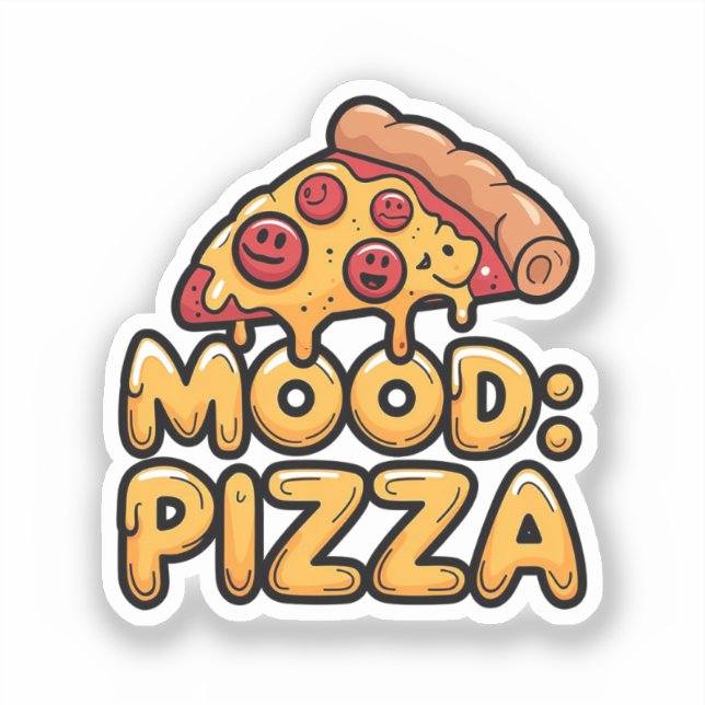 Mood: Pizza - Fun Cartoon Slice with Happy Topping (Front)
