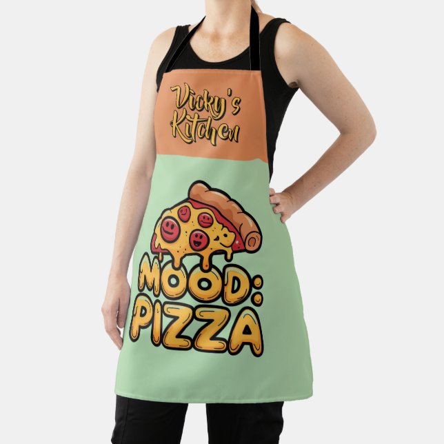 Mood: Pizza - Fun Cartoon Slice with Happy Topping Apron (Insitu)