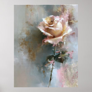 Mood Romantic Pink Rose Oil Painting Fine Art Poster