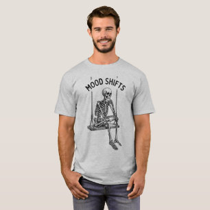 Mood Shifts Skeleton Front Back Print T-Shirt   Fu