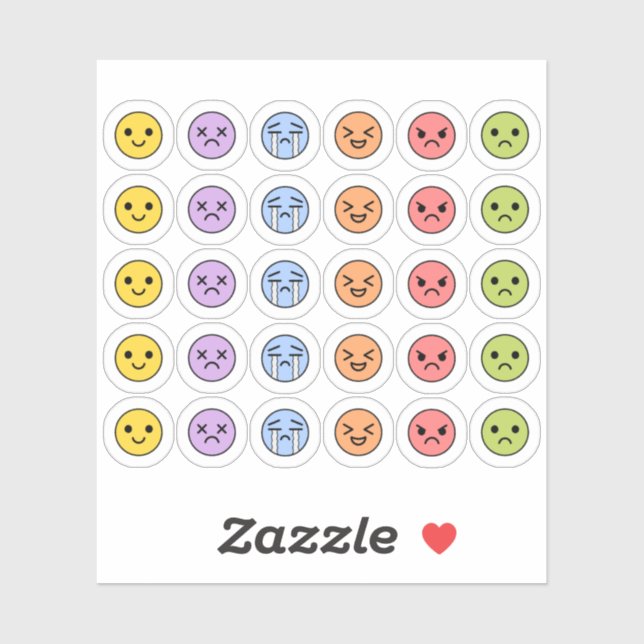 Mood Tracker Cute Emotions Emoji Head Bujo Planner (Sheet)