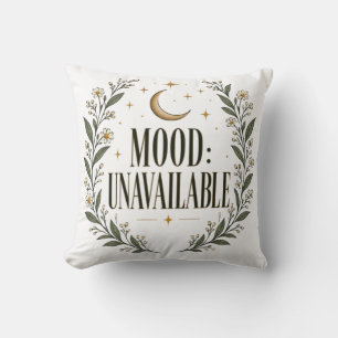 Mood Unavailable Botanical Crescent Moon Celestial Cushion