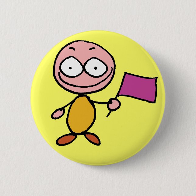 Moodbutton 'happy' - Customised 6 Cm Round Badge (Front)