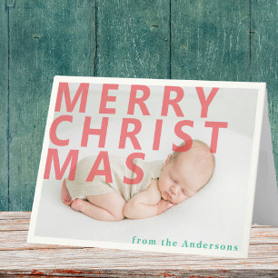 Moodern simple Christmas photo Holiday Card