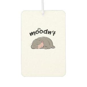 Moodn't Sleep Funny Moo Deng Baby Pygmy Hippo Long Car Air Freshener