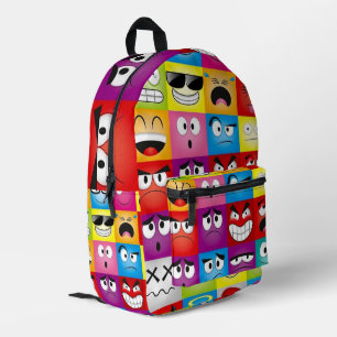 Moods and Emoticons Printed Backpack