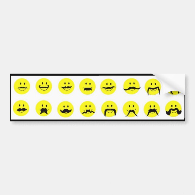 Moodstaches Face Moustache Bumper Sticker (Front)