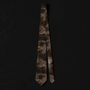 Moody Agate   Coffee Brown Golden Bronze Taupe Tie