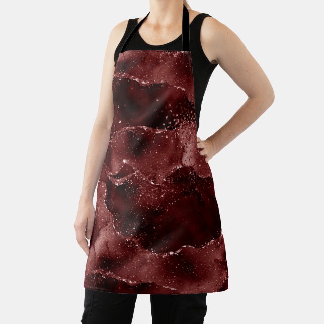 Moody Agate | Henna Blood Red Garnet Jewel Tone Apron (Insitu)