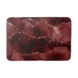 Moody Agate Henna Blood Red Garnet Jewel Tone Bath Mat